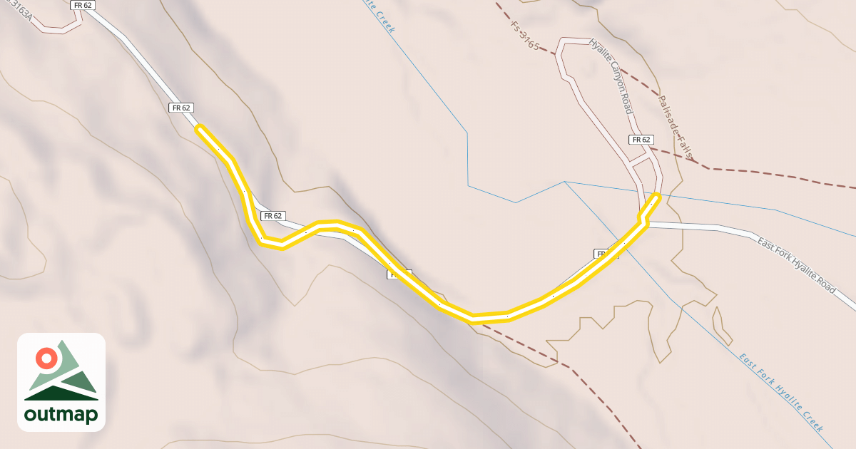 Map of Hyalite Canyon Road
