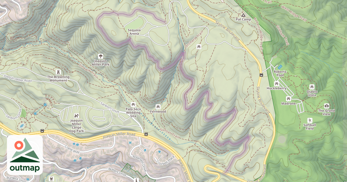 Map of Sequoia-Bayview Trail