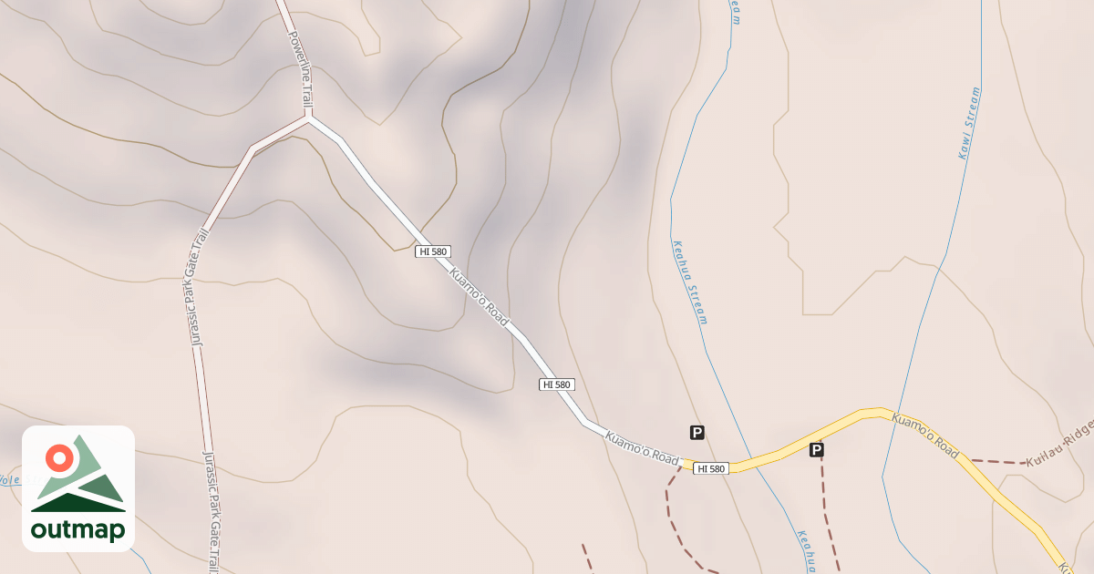 Map of Wailua Forest Management Road