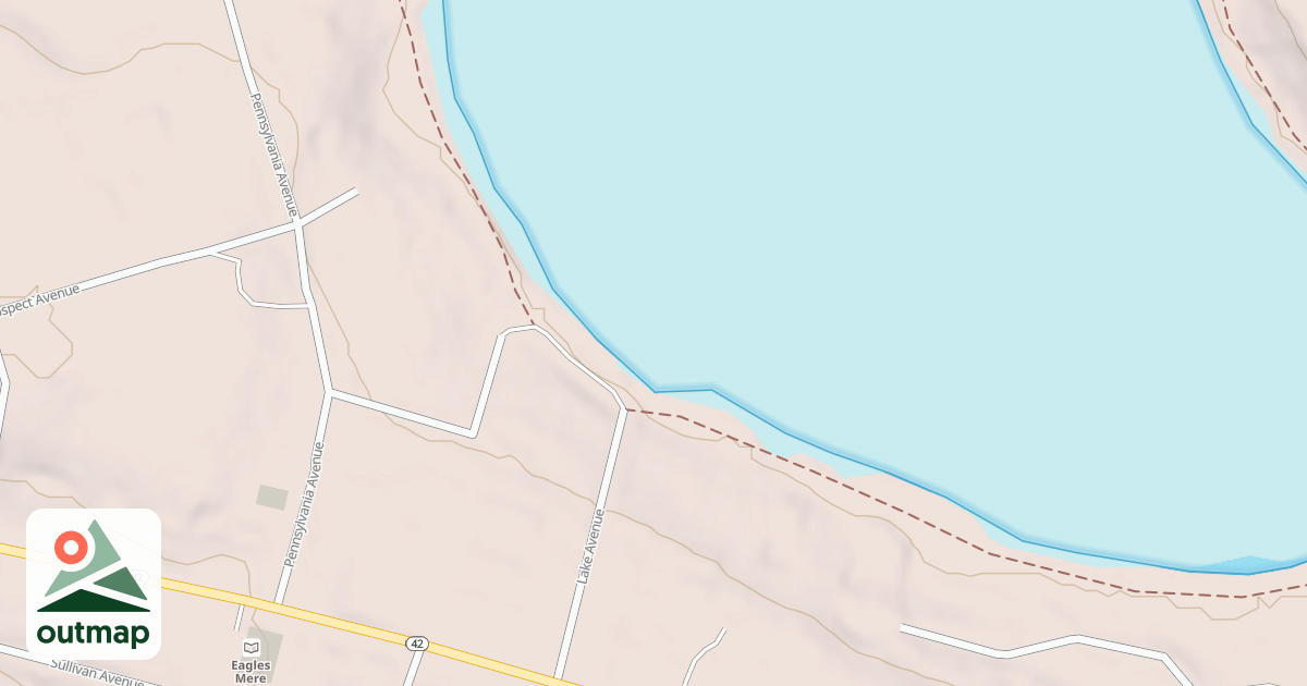 Map of Eagles Mere Toboggan Slide