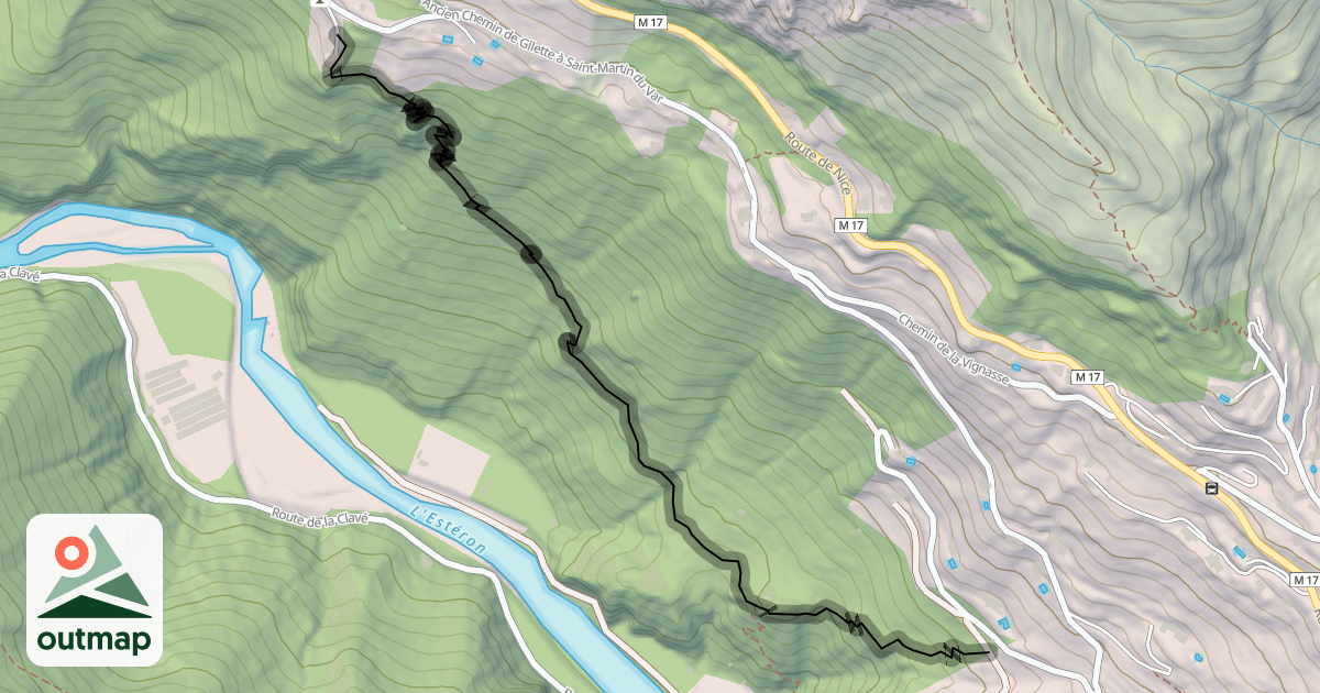 Map of Ancien Chemin dit de la Rouïrane à Gilette