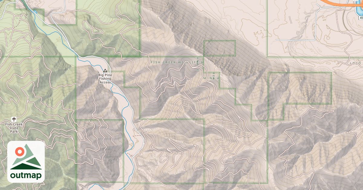 Map of FISH CREEK DIVIDE
