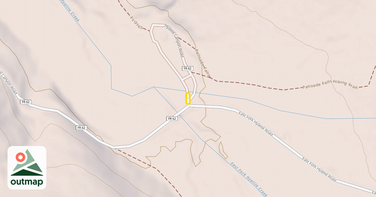 Map of Hyalite Canyon Road