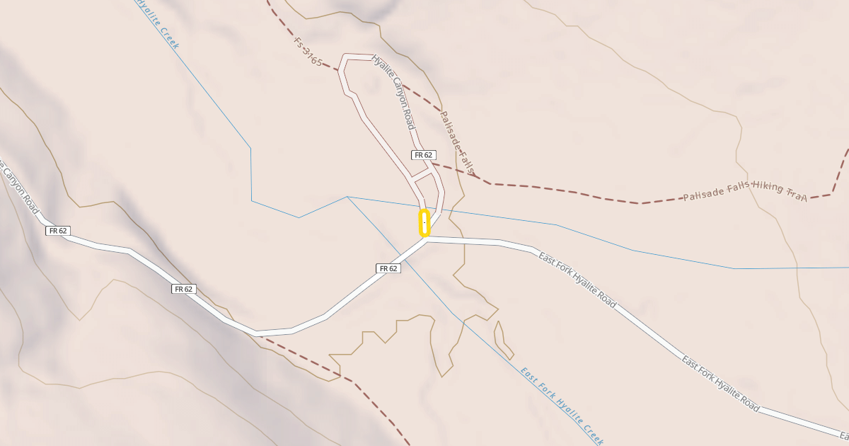 Map preview of Hyalite Canyon Road