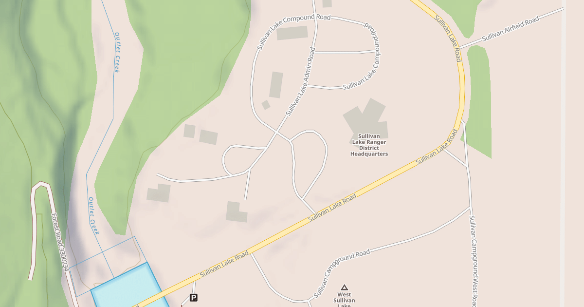 Map preview of SULLIVAN LAKE ADMIN ROAD