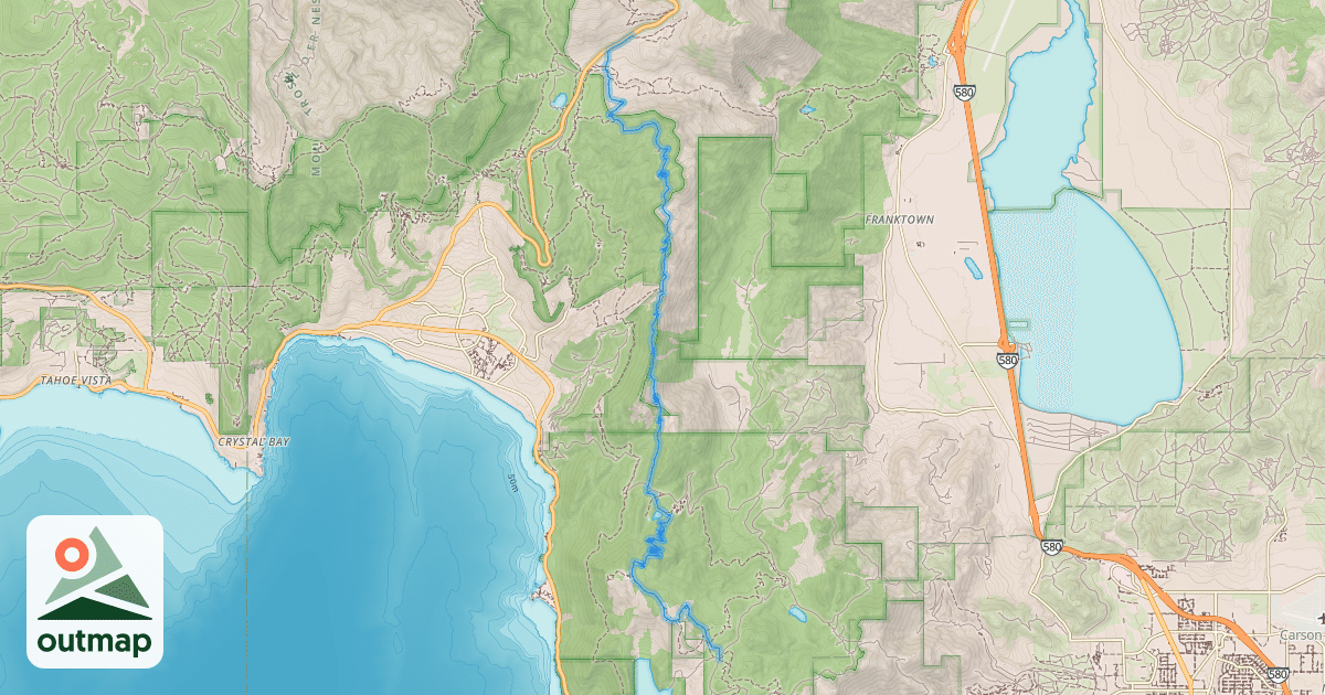 Map of Tahoe Rim Trail