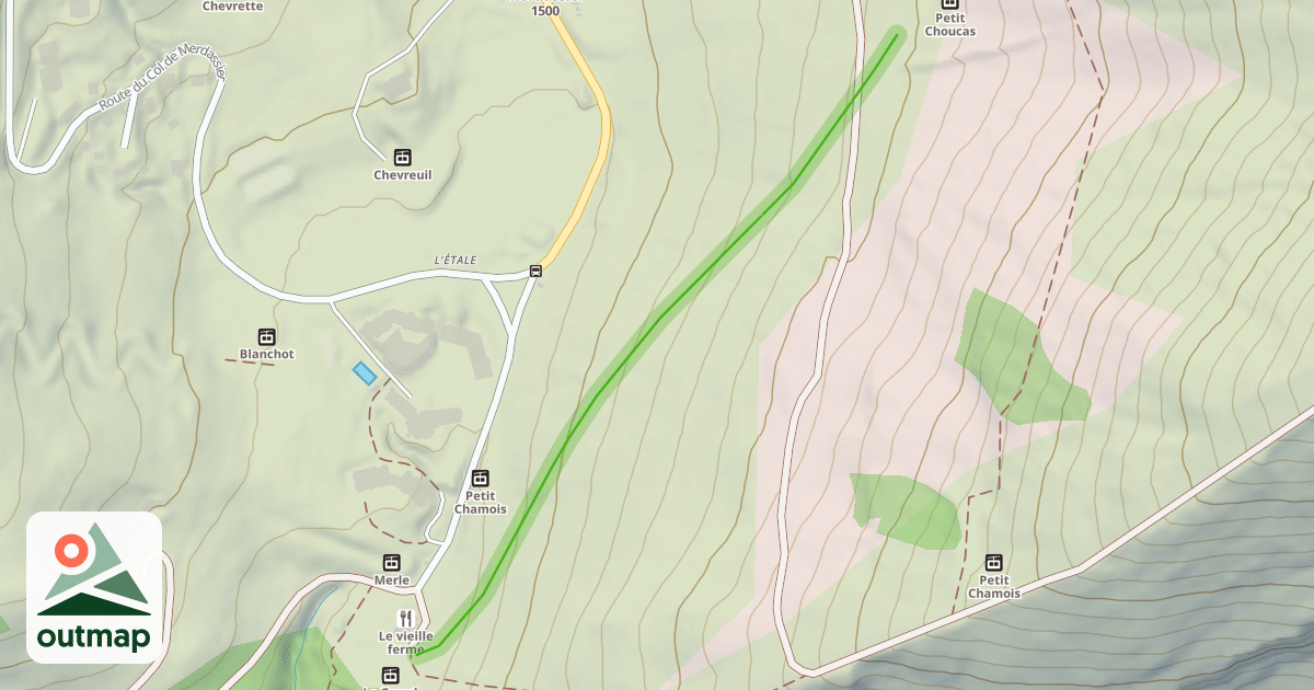 Map of choucas - chamois