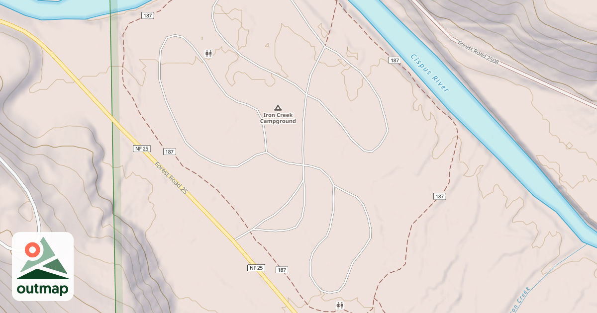 Map of IRON CREEK CAMPGROUND