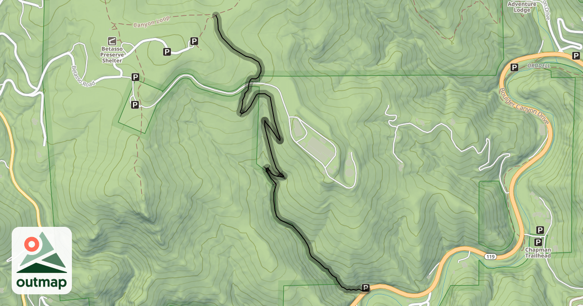 Map of Betasso Link Trail