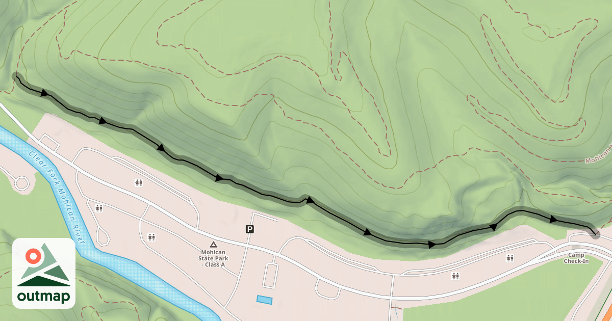 Map of Mohican Mountain Bike Trail