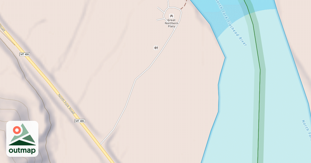 Map of GREAT NORTHERN FLATS