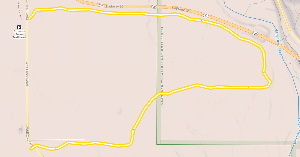 Map preview of Methow Community Trail- Wolf Ridge to Browns Farm