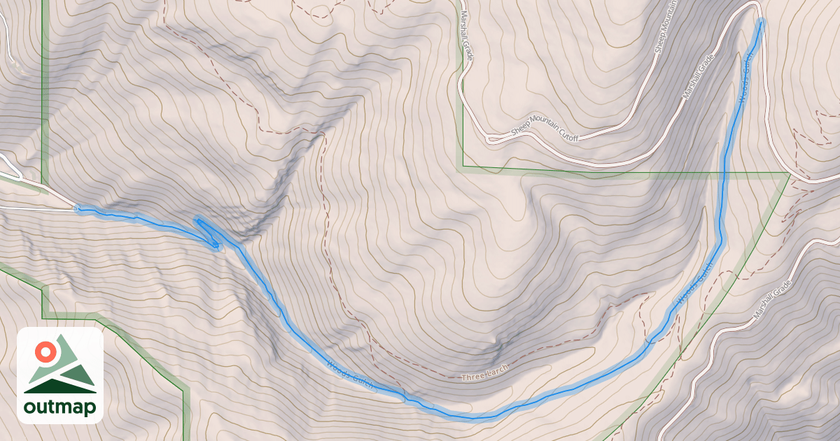 Map of Woods Gulch