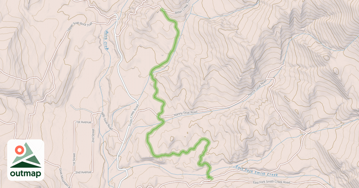 Map of Lower Smith Connector Trail