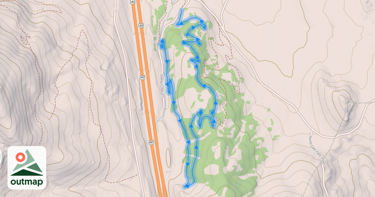 Map of Upper Sparky Trail