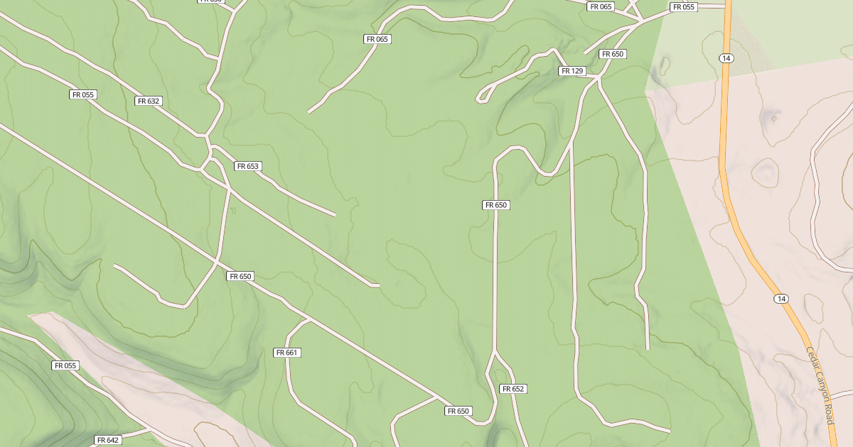 Map preview of USFS National Forest System Roads {F7A309DA-2776-405C-9D63-56650B524415}