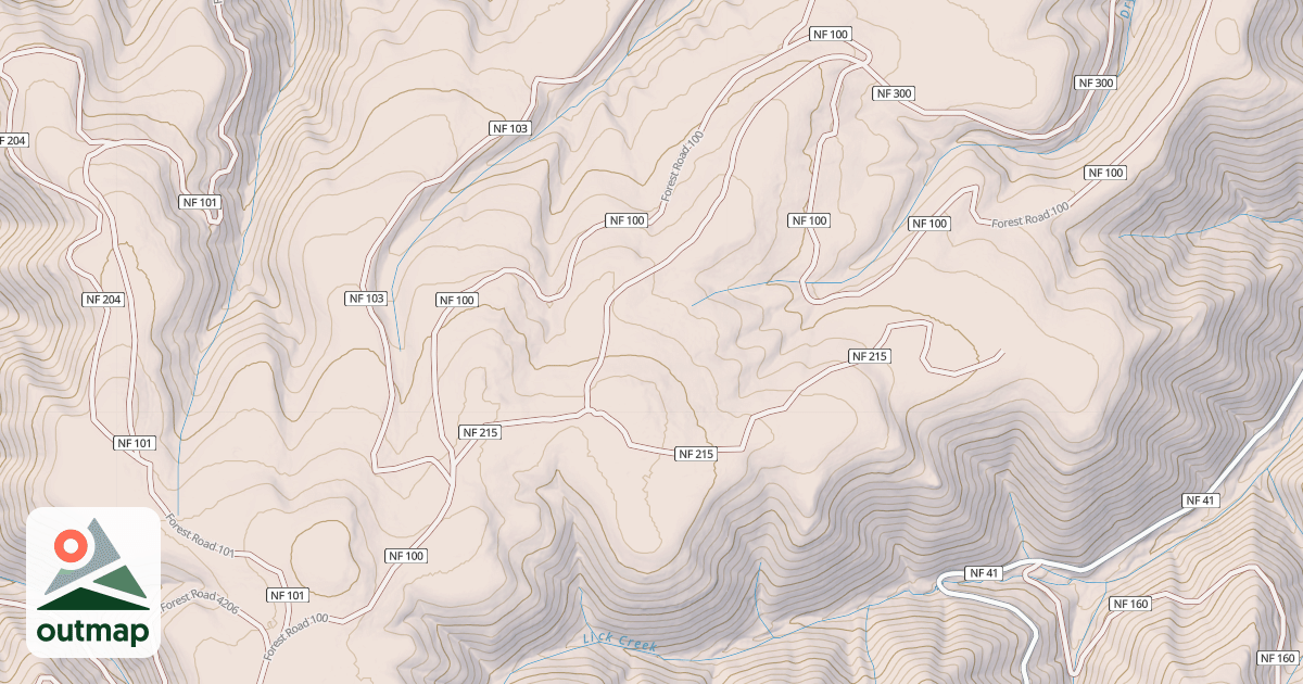 Map of MUD SPRING RIDGE