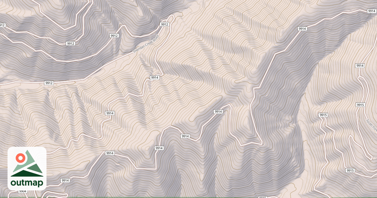 Map of S SHERIDAN RIDGE