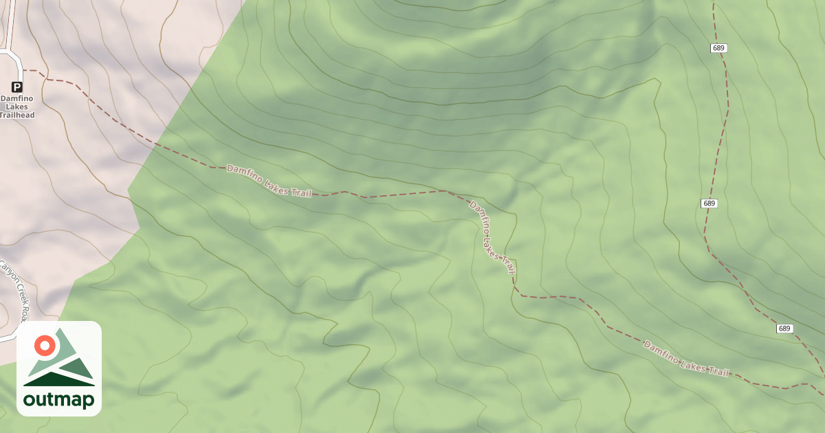 Map of Damfino Lakes