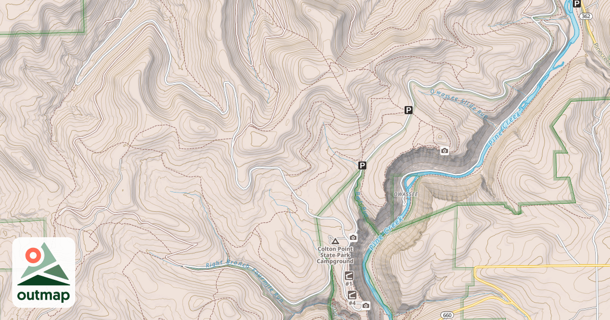 Map of Tioga State Forest Snowmobile Trails