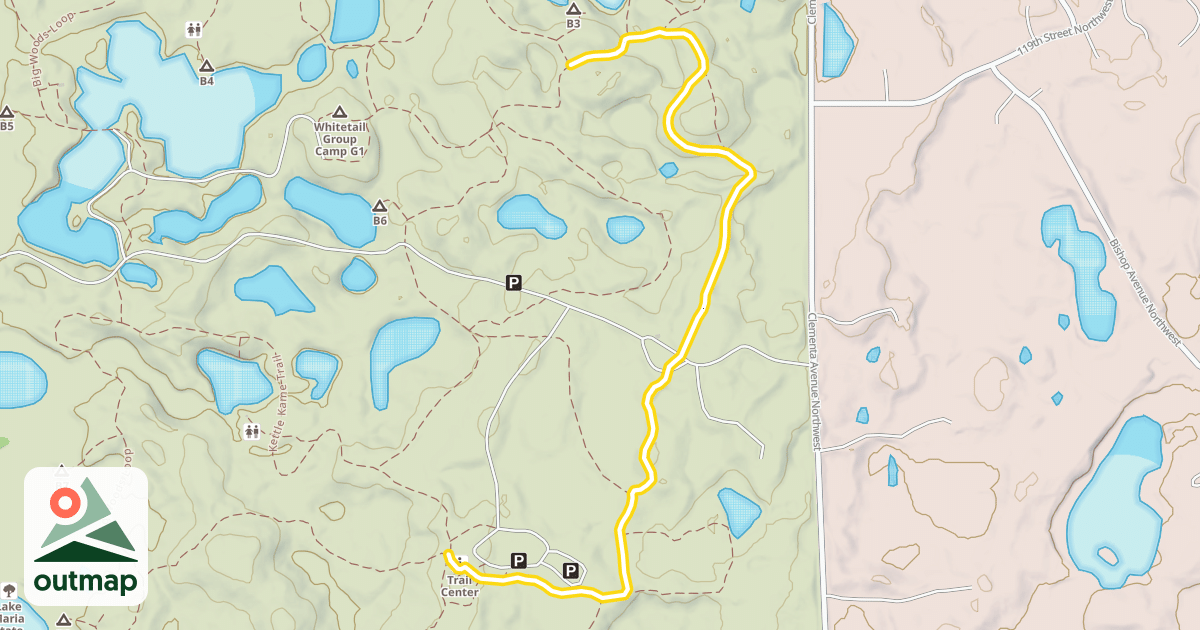 Map of Big Woods Loop, Anderson Hill Loop