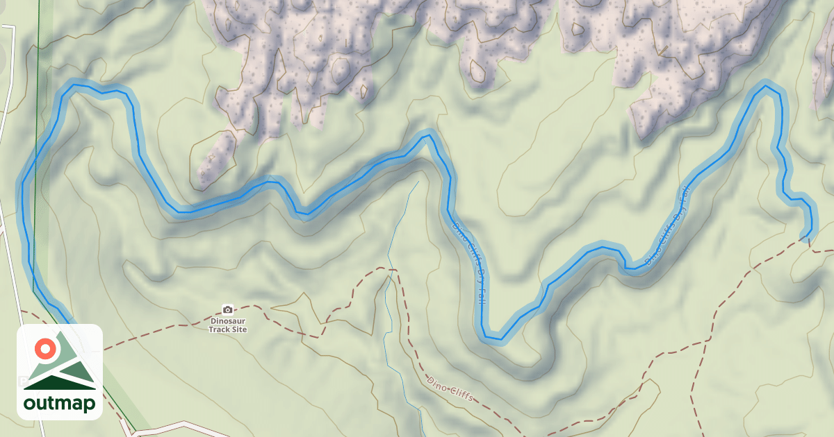 Map of Dino Cliffs Dry Fall