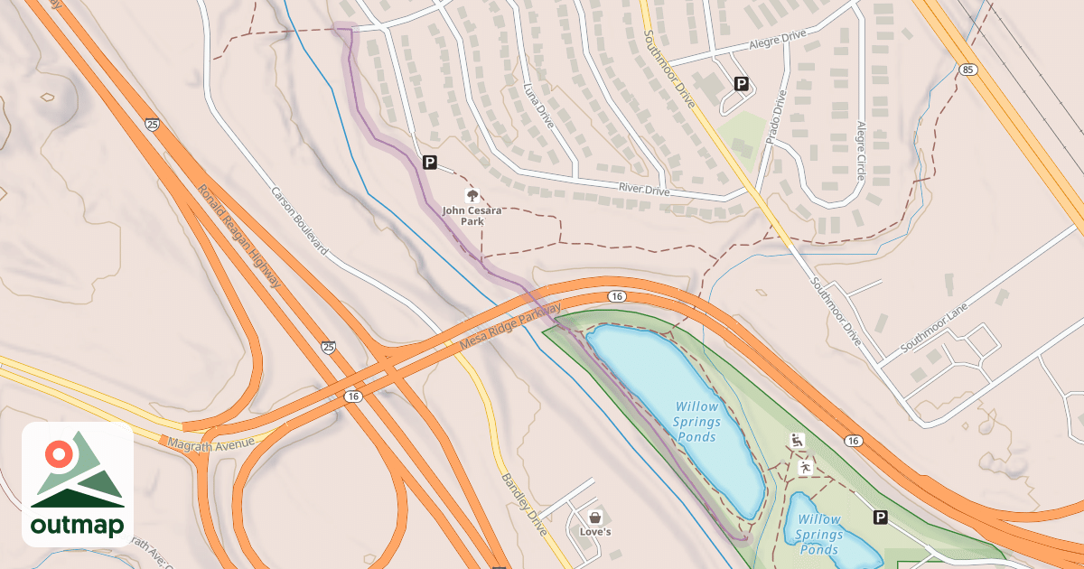 Map of Fountain Creek Regional Trail