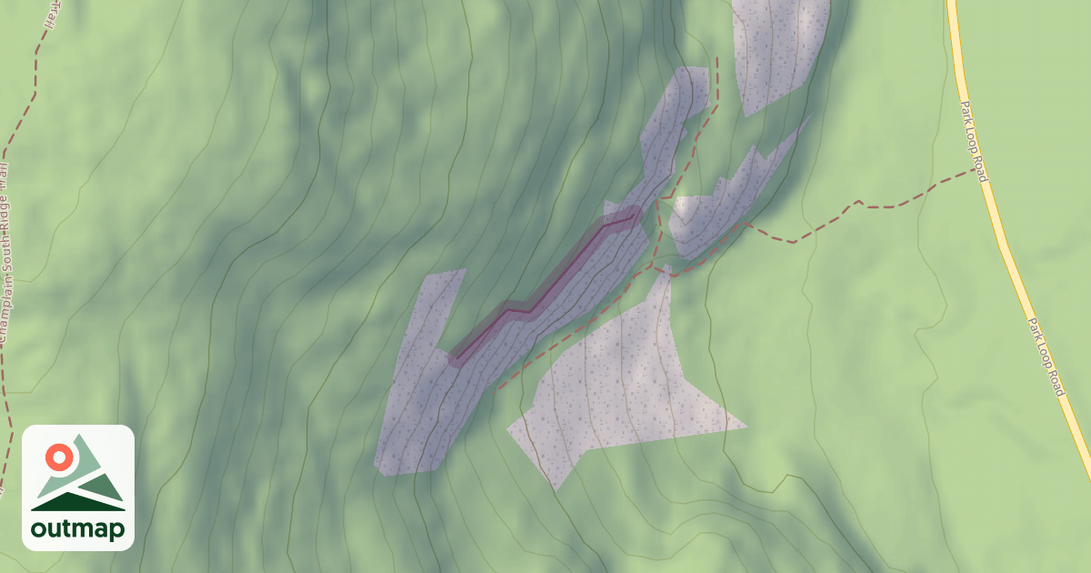 Map of South Wall Main Cliff