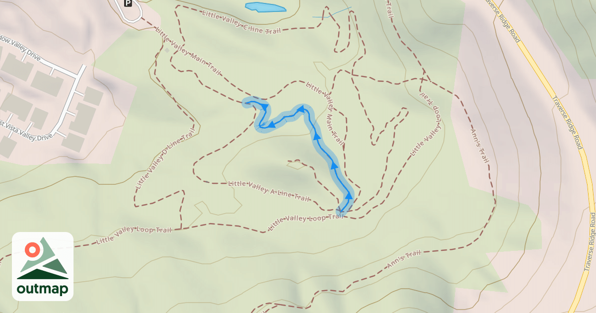 Map of Little Valley B-Line Trail