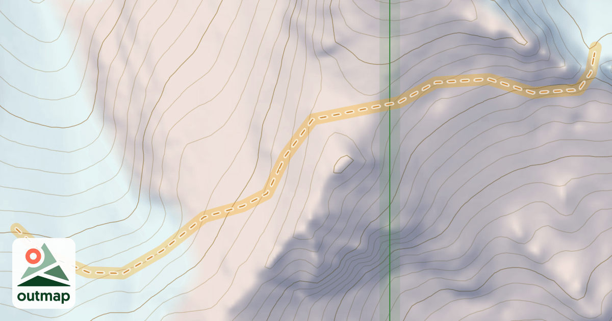 Map of Skin track to Spearhead Glacier