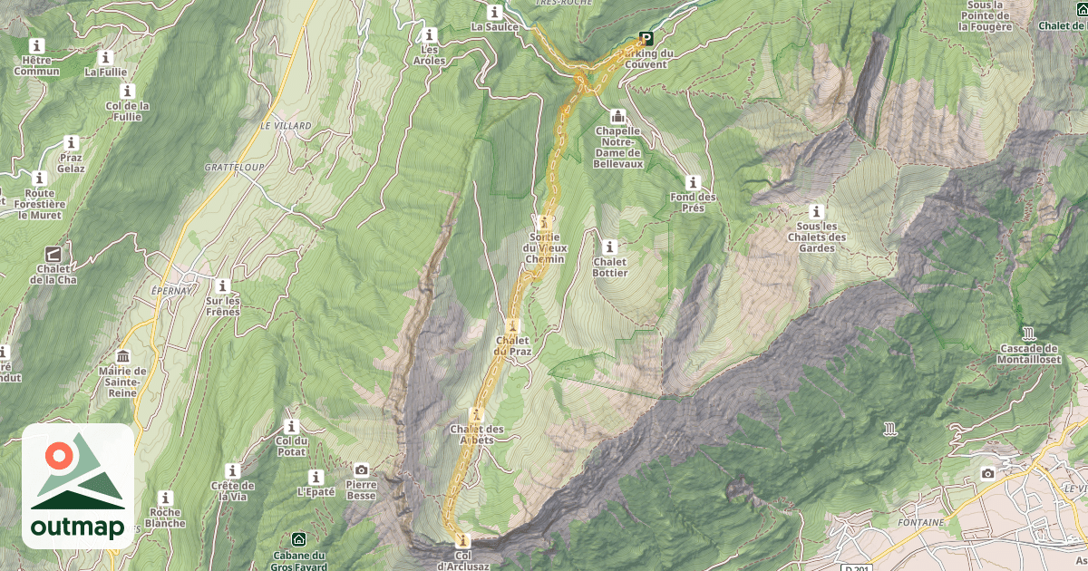 Map of Col d'Arclusaz — Le Martinet