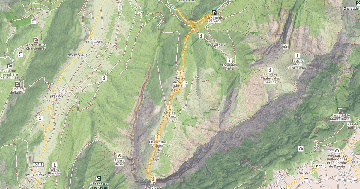 Map preview of Col d'Arclusaz — Le Martinet