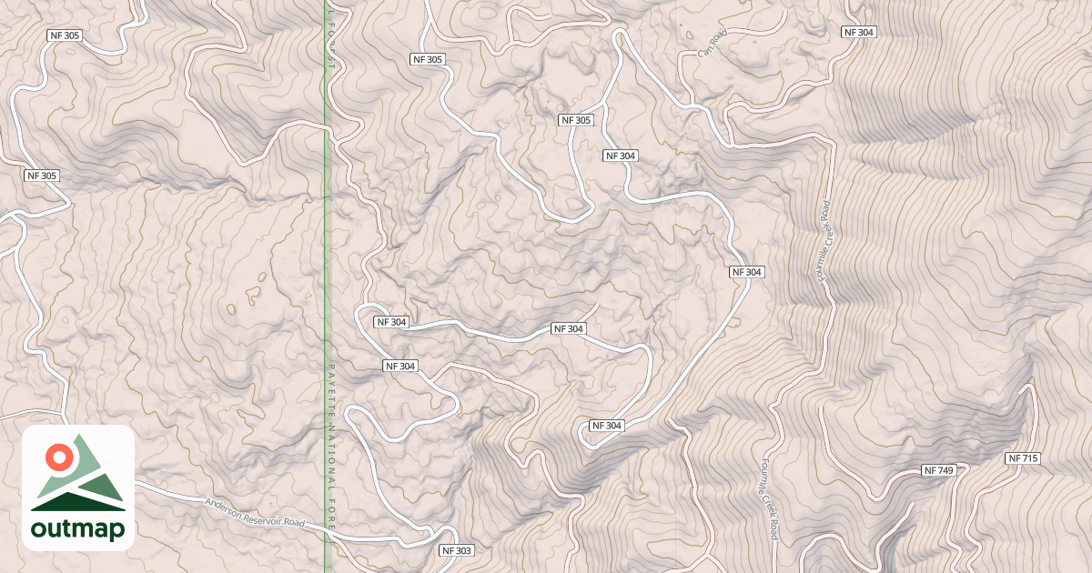 Map of ANDERSON RESERVOIR