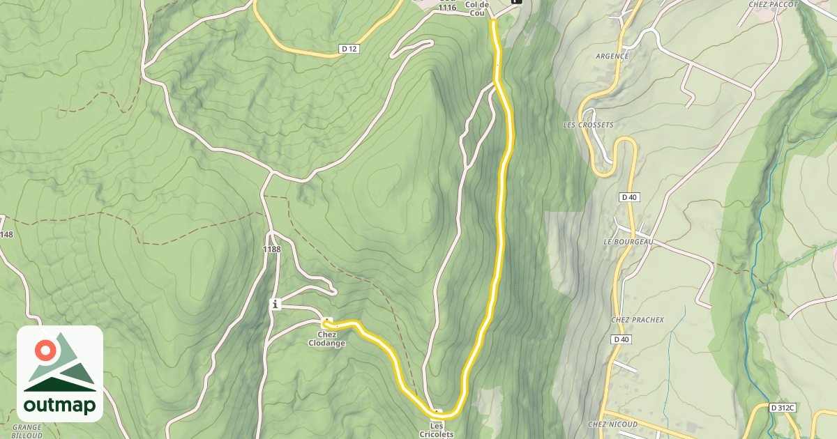 Map of Chemin rural de Grange Besson au Col de Cou