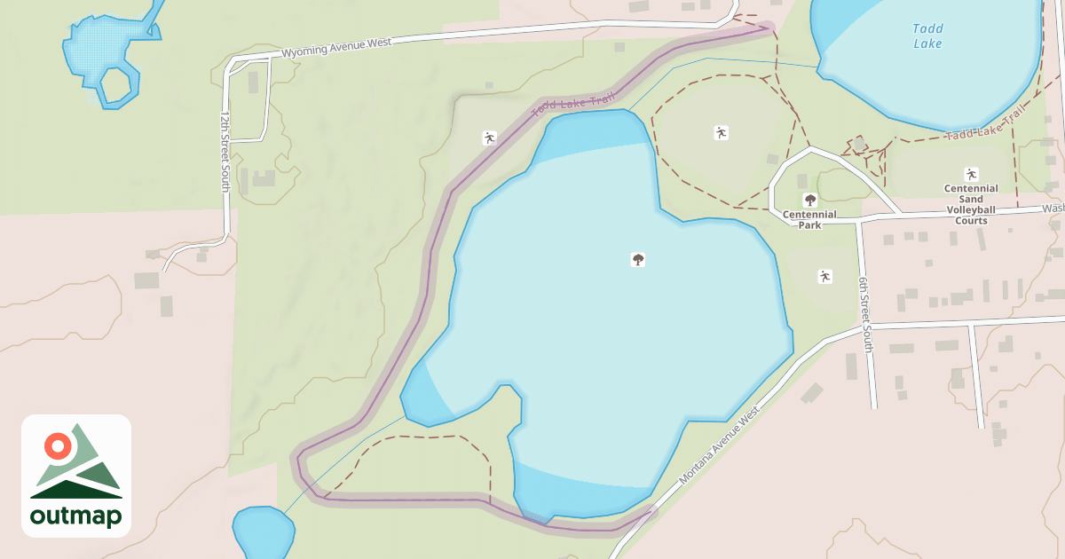 Map of Tadd Lake Trail in Kandiyohi