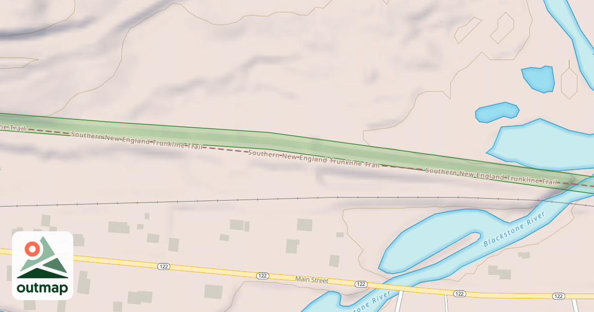 Map of Southern New England Trunkline Trail