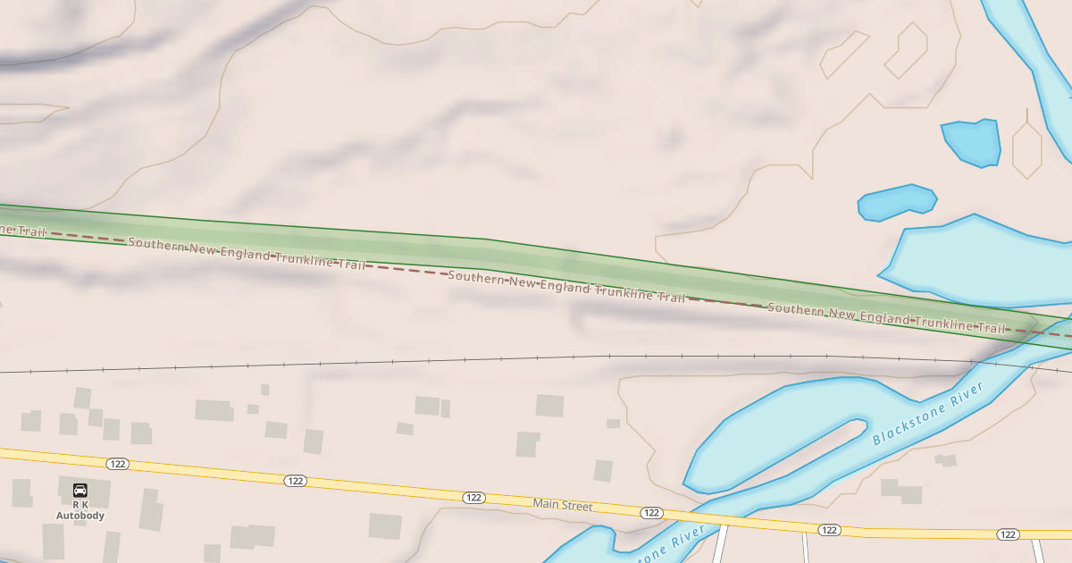 Map preview of Southern New England Trunkline Trail