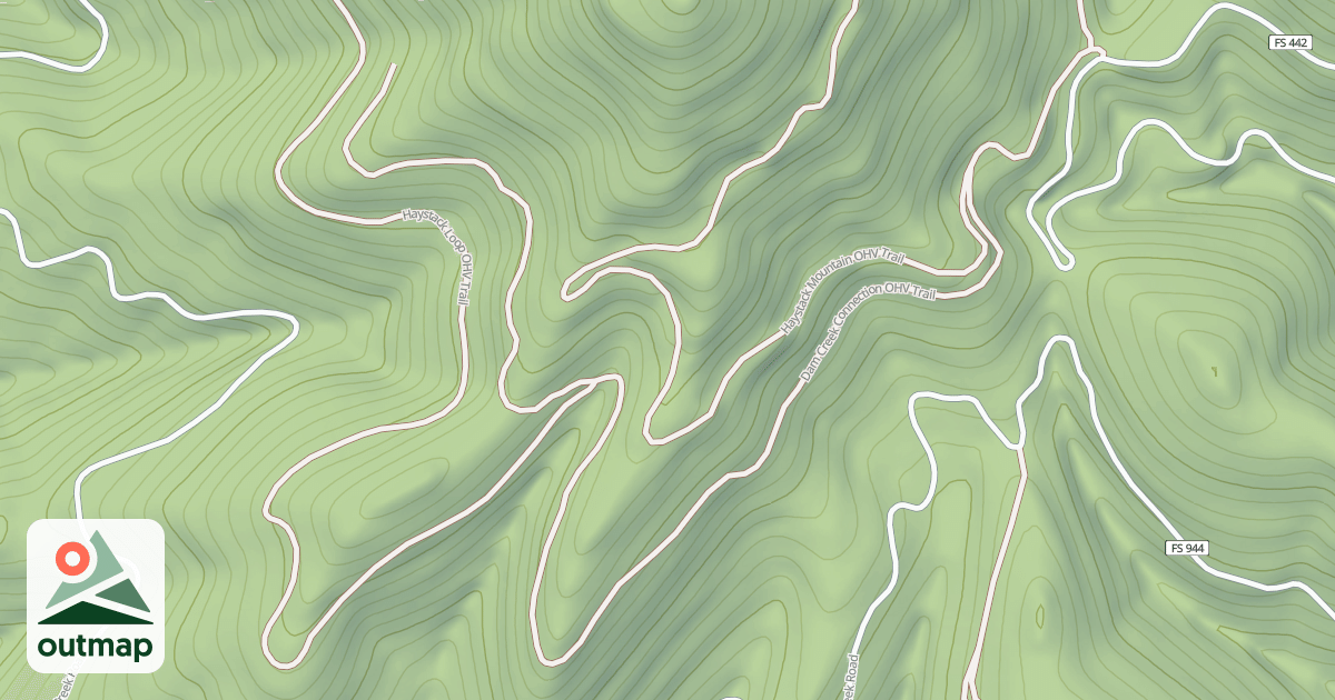 Map of Dam Creek Connection Ohv