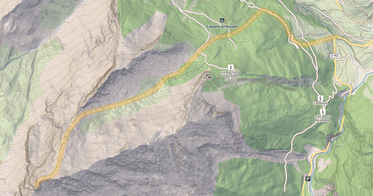 Map preview of Tête de Vallon Claous — Pont de riou Mounal