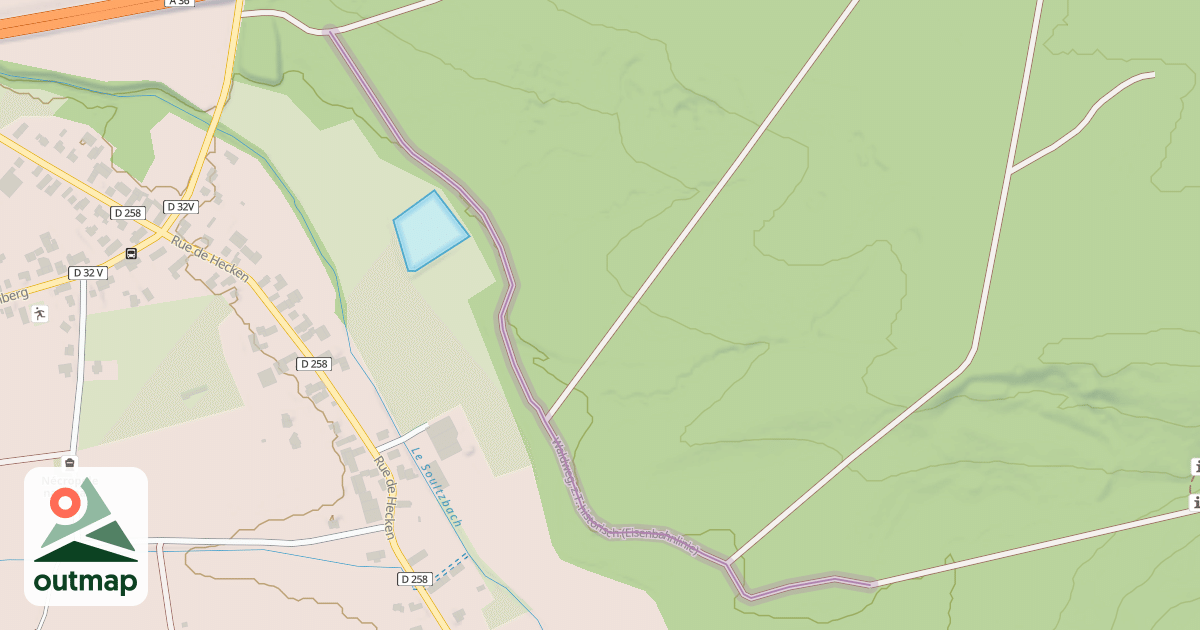 Map of Waldweg, z.T. historisch (Eisenbahnlinie)