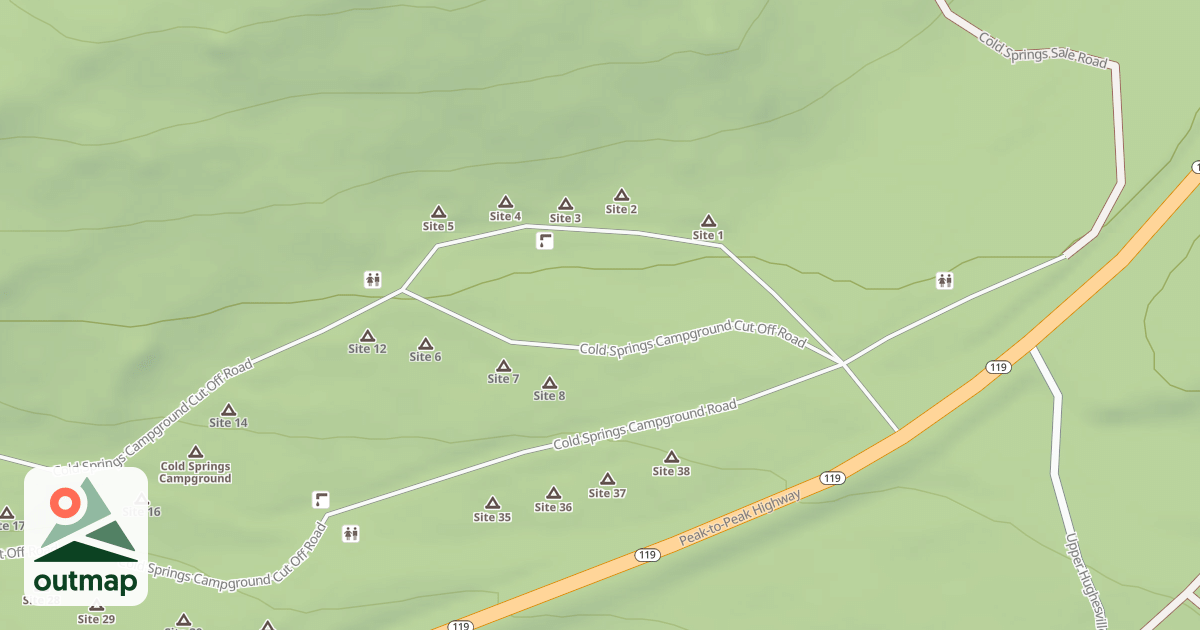 Map of COLD SPRINGS C. G. CUT OFF