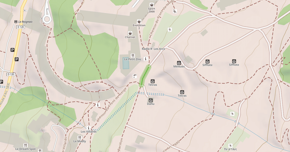 Map preview of Chemin du Front de Neige