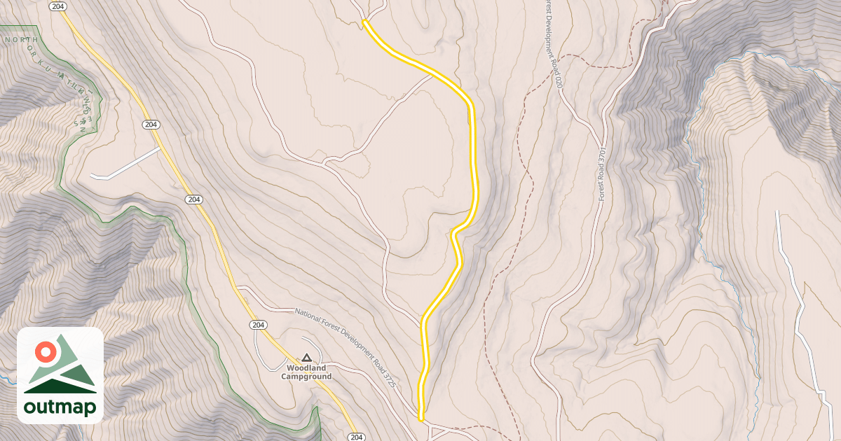 Map of National Forest Development Road 020