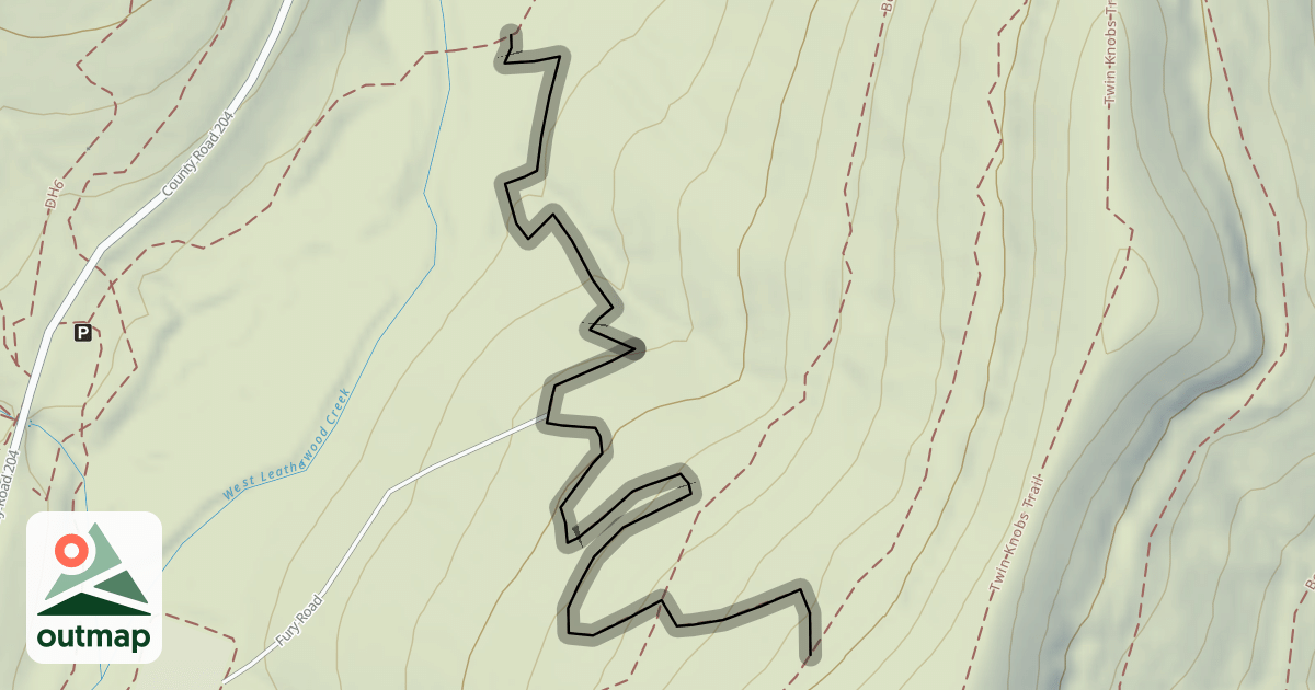 Map of Twin Knobs (West)