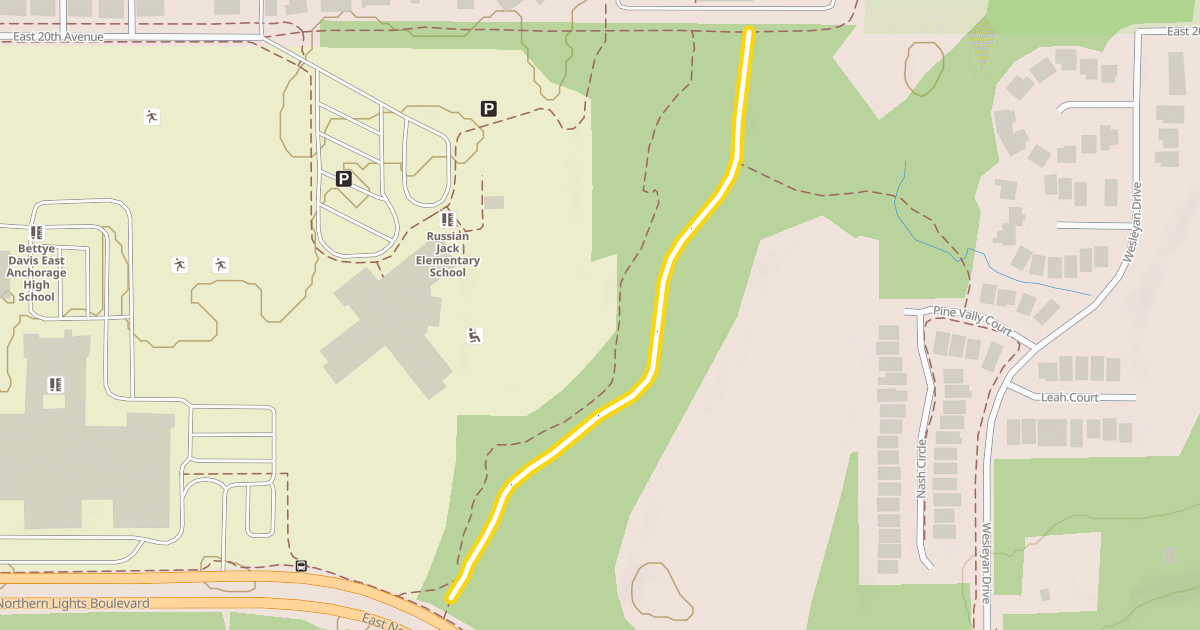 Map preview of Chester Creek Connector