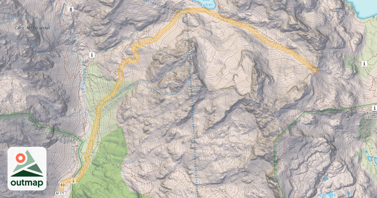 Map of Baisse du Lac Autier — Pont du Countet