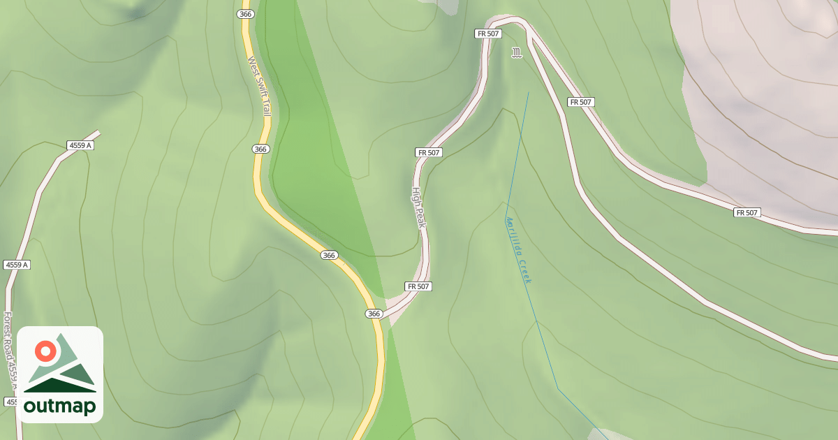 Map of HIGH PEAK