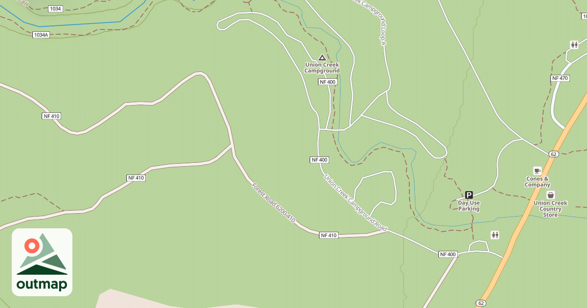 Map of UNION CREEK CAMPGROUND