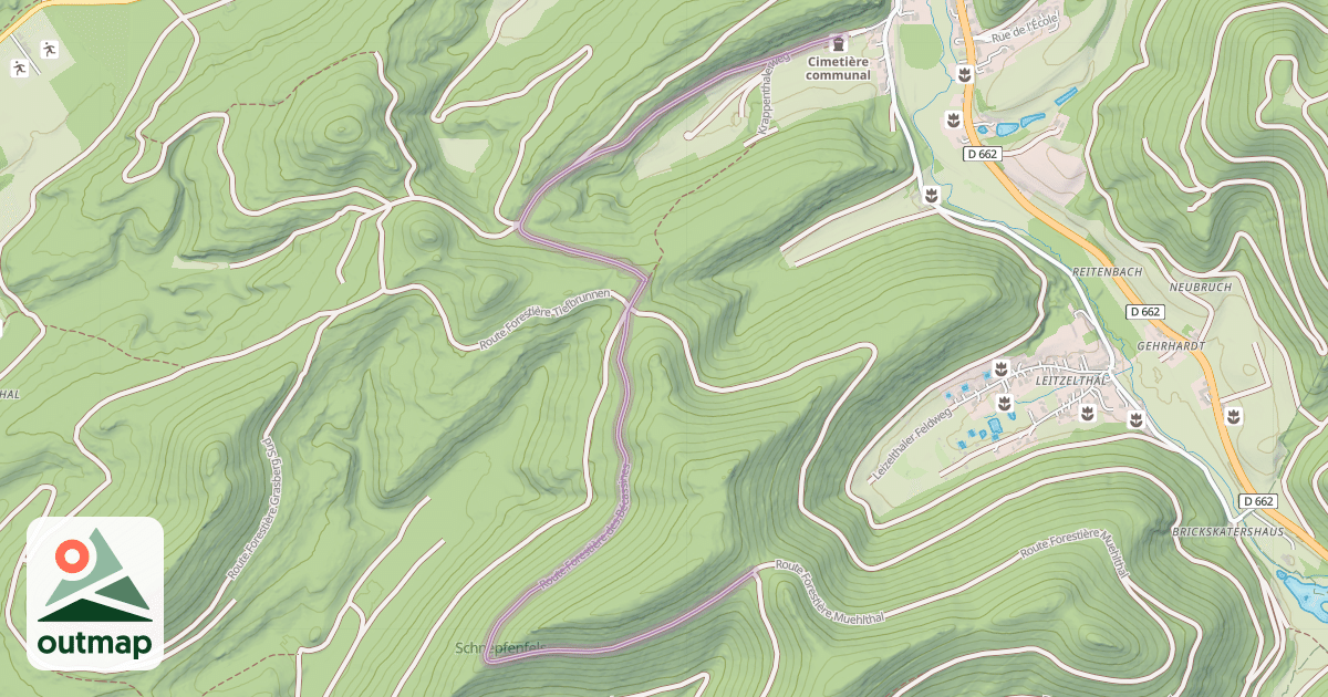 Map of Route Forestière des Bécassines