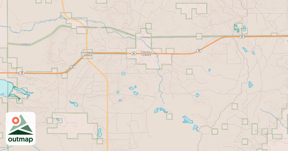Map of Brimley-Hulbert ORV Trail